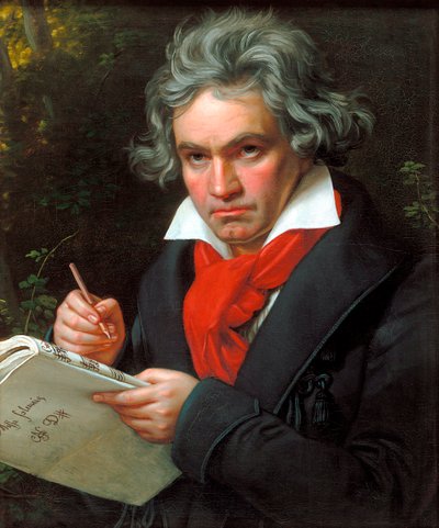Portrét Ludwiga van Beethovena při skládání slavnostní mše, 1820. od Joseph Carl Stieler