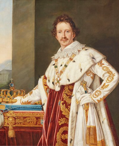 Portrét Ludvíka I. Bavorského 1786-1868 v rouchu pomazání. od Joseph Carl Stieler