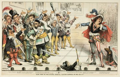 Scéna z Nové národní operety, z Puka od Joseph Keppler