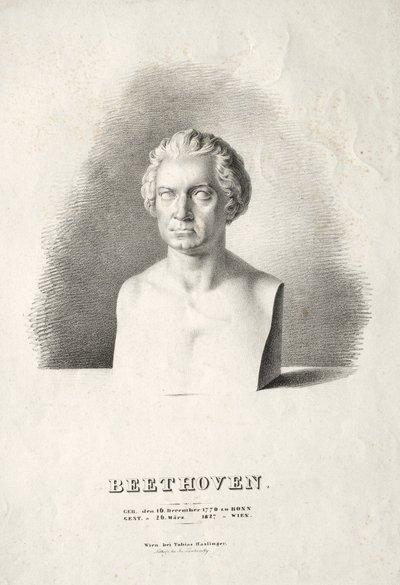 Busta Ludwiga van Beethovena. od Joseph Kriehuber