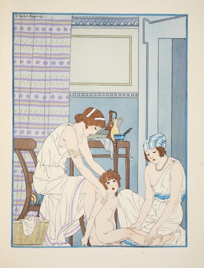 Péče o kojence, ilustrace z "Hippokratových děl", 1934 od Joseph Kuhn Regnier