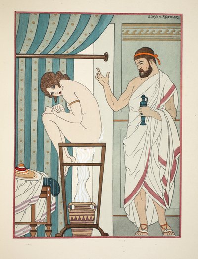 Fumigační terapie, ilustrace z knihy "The Works of Hippocrates", 1934 od Joseph Kuhn Regnier