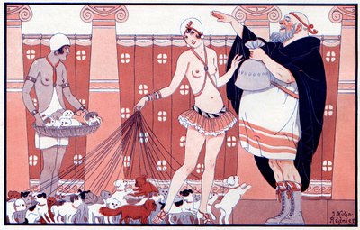 Three Prix Féminins - Cena malé staré babičky z velké rodiny - ilustrace z la Vie Parisienne 1919 od Joseph Kuhn Regnier