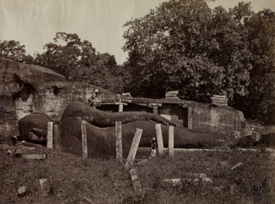Buddha Paranirvána, Galle Vihara, Polonnaruwa, Cejlon od Joseph Lawton