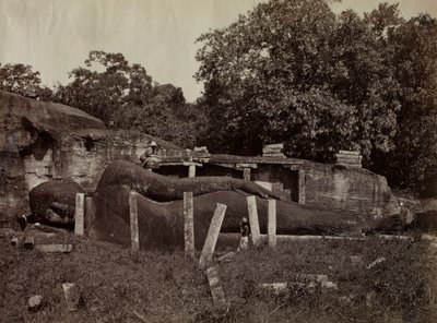 Paranirvána a Buddha, Gall Vihara, Polonnaruwa, Cejlon, 1870-1871. od Joseph Lawton