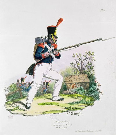 Granátnická garda od Joseph-Louis Hippolyte Bellange