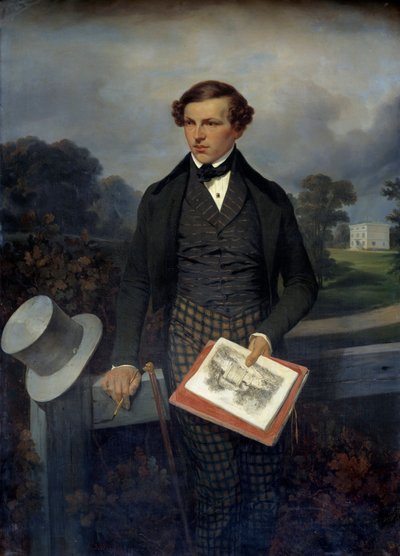 Portrét Gustava de Maupassanta, otce spisovatele. Obraz Joseph Louis Hippolyte Bellange (1800-1866) od Joseph-Louis Hippolyte Bellange