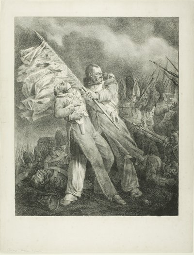 Zraněný nositel standardu od Joseph-Louis Hippolyte Bellange