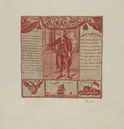 Tištěný textil George Washington, c. 1939. od Joseph Lubrano