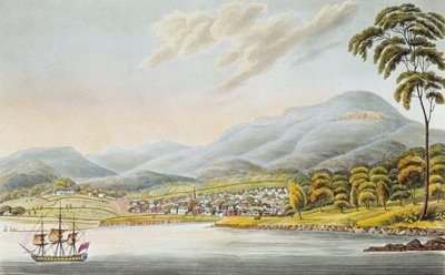 Pohled na město Hobart, 1824 od Joseph Lycett