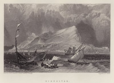 Gibraltar (barva lito) od Joseph Mallord William (after) Turner