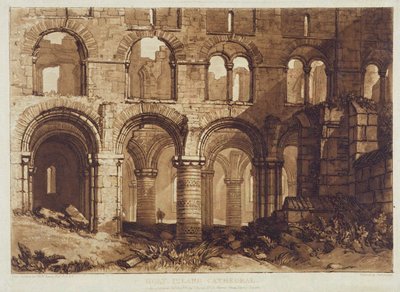 Katedrála Svatého ostrova, vyryla Charles Turner (1773-1857) 1808 (rytina) od Joseph Mallord William (after) Turner