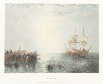 Velrybáři. Z obrazu v Národní galerii od Joseph Mallord William (after) Turner