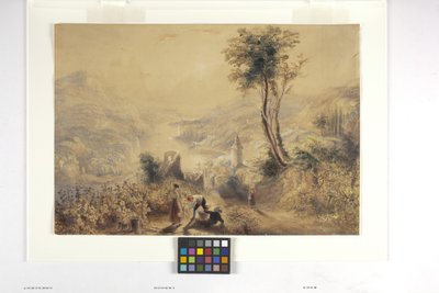 Berncastle (Oberwesel) (akvarel a kvaš na špinavě bílém papíře) od Joseph Mallord William Turner