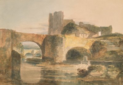 Brecon Bridge and Castle, c.1795 (akvarel na papíře) od Joseph Mallord William Turner