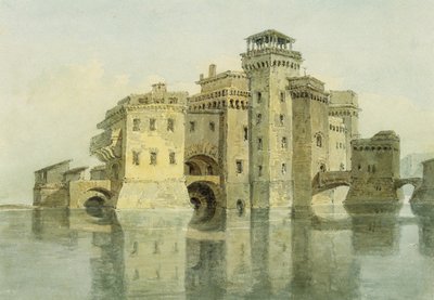 Hrad, datum neznámé (akvarel a tužka na papíře) od Joseph Mallord William Turner