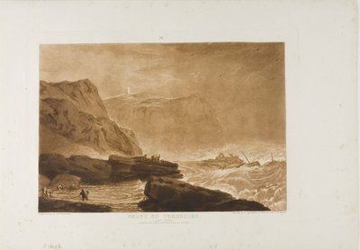 Pobřeží Yorkshire, deska 24 od Liber Studiorum od Joseph Mallord William Turner