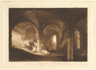 Krypta Kirkstall Abbey Liber Studiorum, část VIII, deska 39, 11. února 1812. od Joseph Mallord William Turner