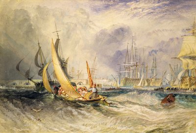 Gosport: Vjezd do přístavu Portsmouth (wc na papíře) od Joseph Mallord William Turner