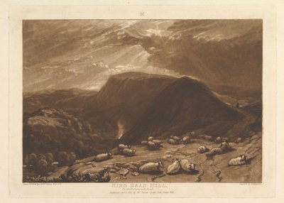 Hind Head Hill, Na Portsmouth Road Liber Studiorum, část V, deska 25, 1. ledna 1811. od Joseph Mallord William Turner