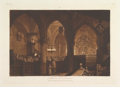 Interiér kostela Liber Studiorum, část XIV, deska 70, 1. ledna 1819. od Joseph Mallord William Turner