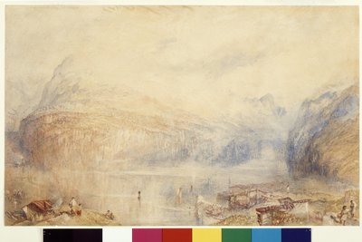 Lucernské jezero z Brunnenu (akvarel a kvaš na bílém papíře) od Joseph Mallord William Turner