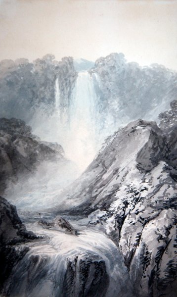 Krajina (akvarel a tělová barva na papíře) od Joseph Mallord William Turner