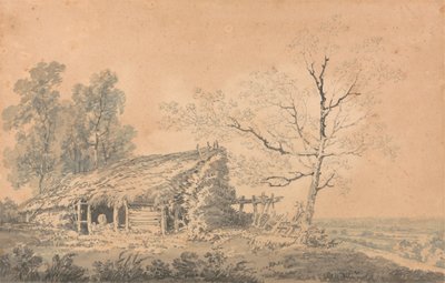 Krajina se stodolou, kolem roku 1795 (grafit a mytí na papíře) od Joseph Mallord William Turner