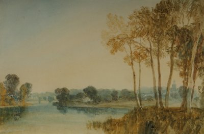 Krajina se stromy u řeky Temže, cca 1805 (akvarel na papíře) od Joseph Mallord William Turner