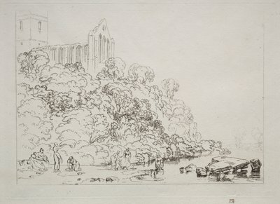 Kniha studií: Dumblain Abbey, Skotsko. od Joseph Mallord William Turner