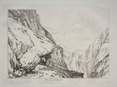 Studijní kniha: Mt. Svatý. Gotthard od Joseph Mallord William Turner