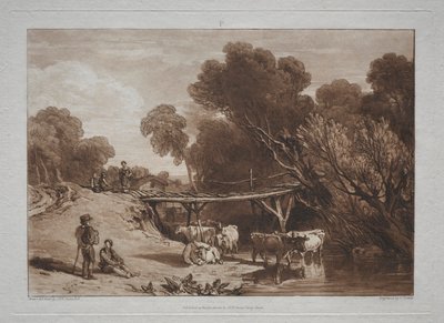 Liber Studiorum: Most a krávy. od Joseph Mallord William Turner