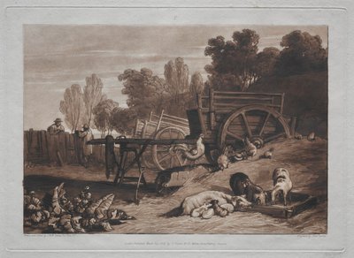 Liber Studiorum: Dvůr s kohoutem. od Joseph Mallord William Turner