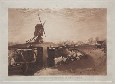 Liber Studiorum: Větrný mlýn a zámek. od Joseph Mallord William Turner