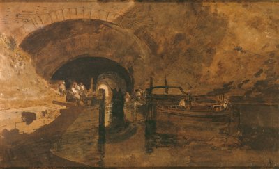 Muži a čluny u vchodu do tunelu od Joseph Mallord William Turner