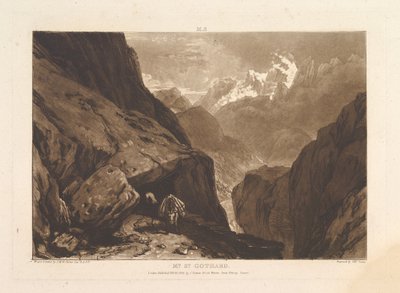 Mt. Svatý Gothard Liber Studiorum, část II, deska 9, 20. února 1808 od Joseph Mallord William Turner