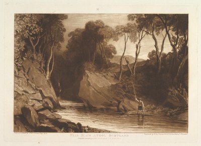Poblíž Blair Athol, Skotsko Liber Studiorum, část VI, deska 30, 1. června 1811. od Joseph Mallord William Turner