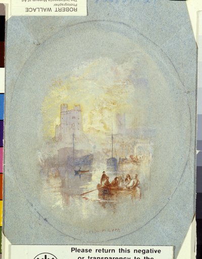 Orford Haven (kvaš zpevněný perem a inkoustem na modrém papíře) od Joseph Mallord William Turner