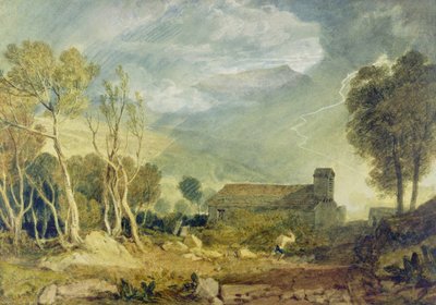 Patterdale Old Church, cca 1810-15 (akvarel přes grafit na papíře) od Joseph Mallord William Turner
