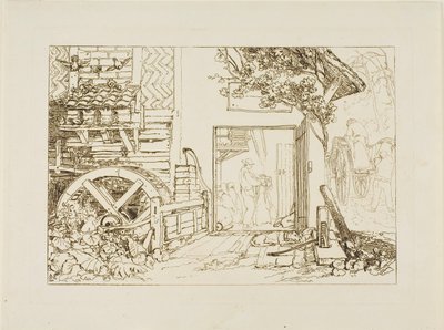 Pembury Mill, Kent, deska 12 od Liber Studiorum od Joseph Mallord William Turner