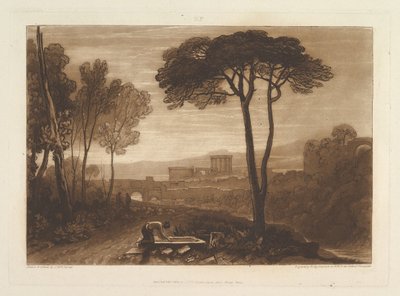 Scéna v Campagna Liber Studiorum, část VIII, deska 38, 1. února 1812. od Joseph Mallord William Turner