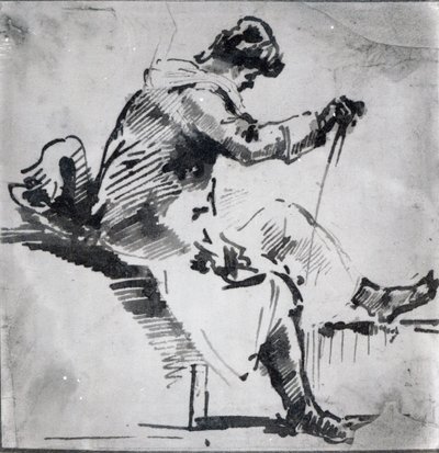 Sedící muž (wc na papíře) od Joseph Mallord William Turner
