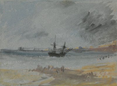 Loď na mělčinu Brighton od Joseph Mallord William Turner