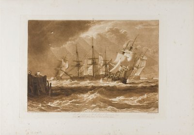 Lodě ve větru, deska 10 od Liber Studiorum od Joseph Mallord William Turner