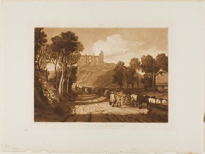 Kopec svaté Kateřiny poblíž Guilfordu, deska 33 z Liber Studiorum od Joseph Mallord William Turner