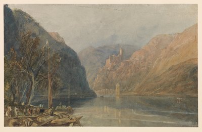 St Goarshausen a zámek Katz, 1817 od Joseph Mallord William Turner