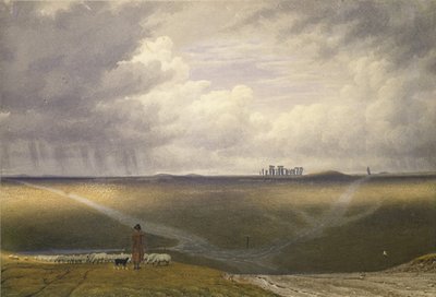 Stonehenge - Deštivý den (akvarel na papíře) od Joseph Mallord William Turner