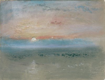 Západ slunce, cca 1830 (wc a kvaš na šedém papíře) od Joseph Mallord William Turner