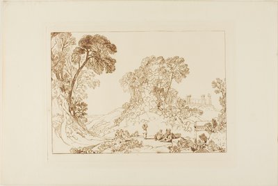 Jupiterův chrám na ostrově Aegina, deska 77 z Liber Studiorum od Joseph Mallord William Turner