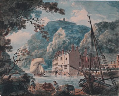 Avon Gorge v Bristolu s Old Hot Wells House, c. 1792 (grafit, akvarel, pero a hnědý inkoust) od Joseph Mallord William Turner